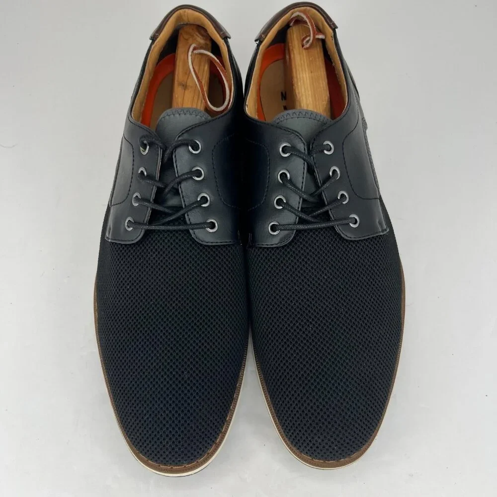 Mix No. 6 Mens Bache Black Oxford Mesh Low Lace Up Size 13 M Dress Shoes